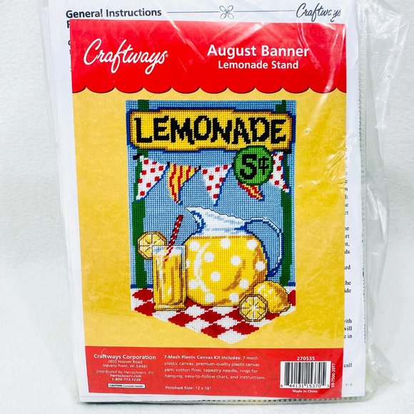 Craftwyas August Banner Plastic Canvas Kit - New/Sealed (2013) - Picture 2 of 7